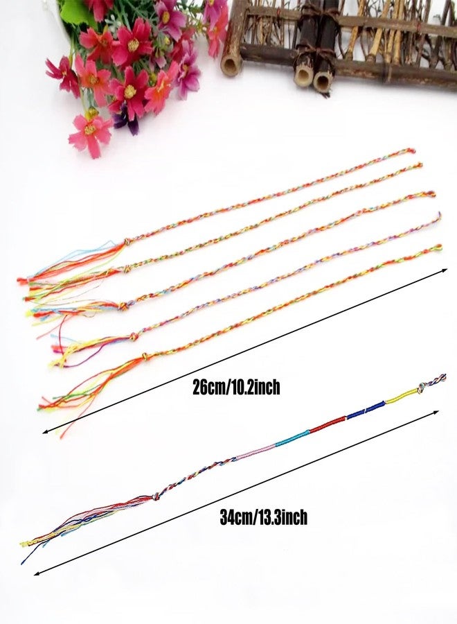 Allazone 160 PCS Handmade Braided Bracelets Thread Bracelets Assorted Colors String Thread Bracelets for Party Favors Supplies - Image 2